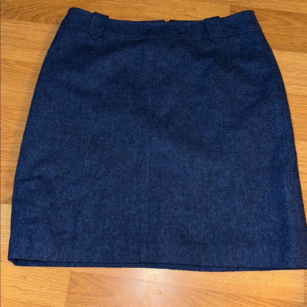 EUC Talbots fully lined wool skirt blue SZ 8 career wear - Picture 5 of 10